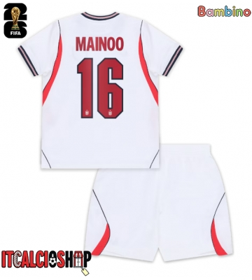 Inghilterra Kobbie Mainoo #16 Prima Maglia Bambino Mondiali 2026 Manica Corta (+ Pantaloni corti)